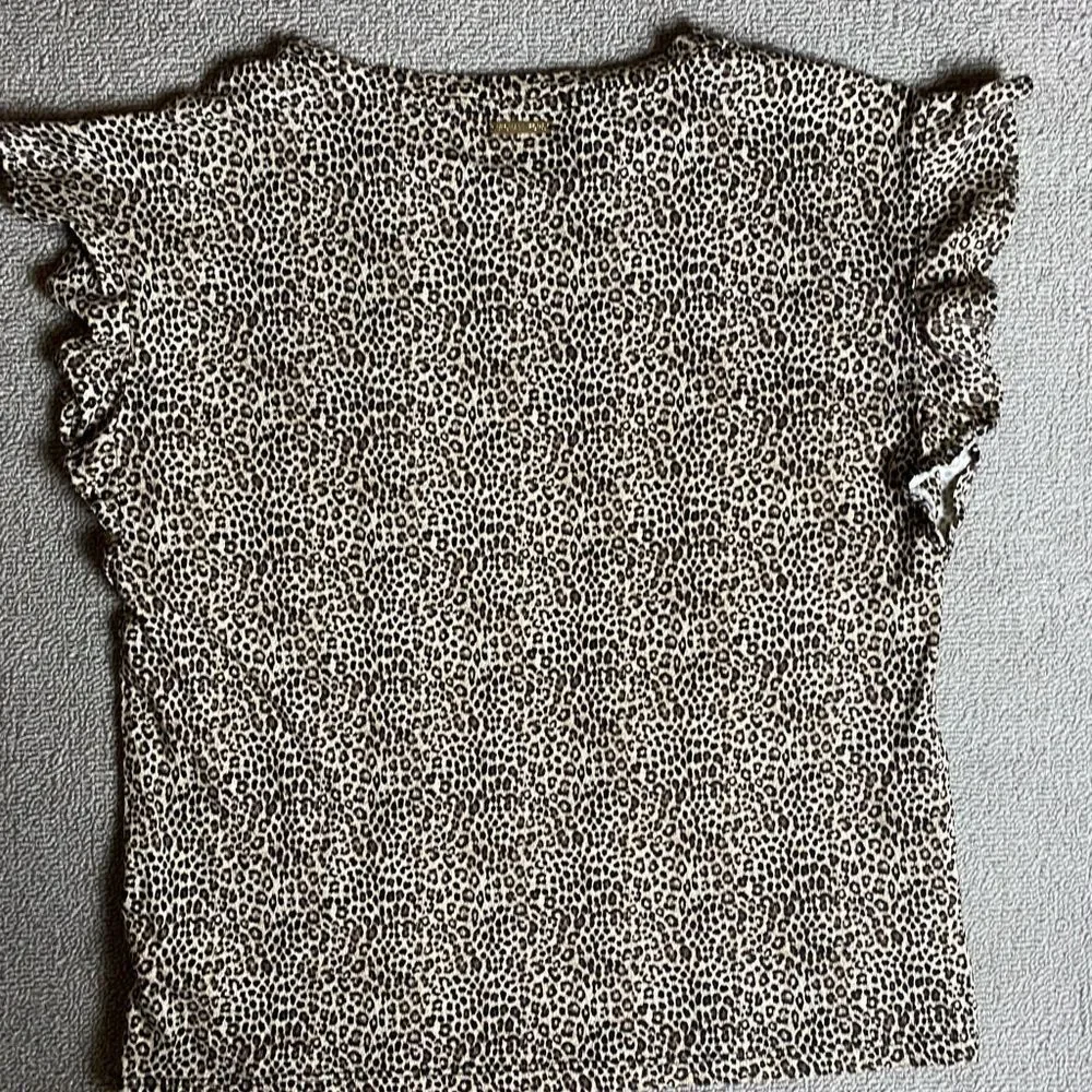 Michael Kors Leopard Print Ruffle Sleeve Blouse- Business Casual Office